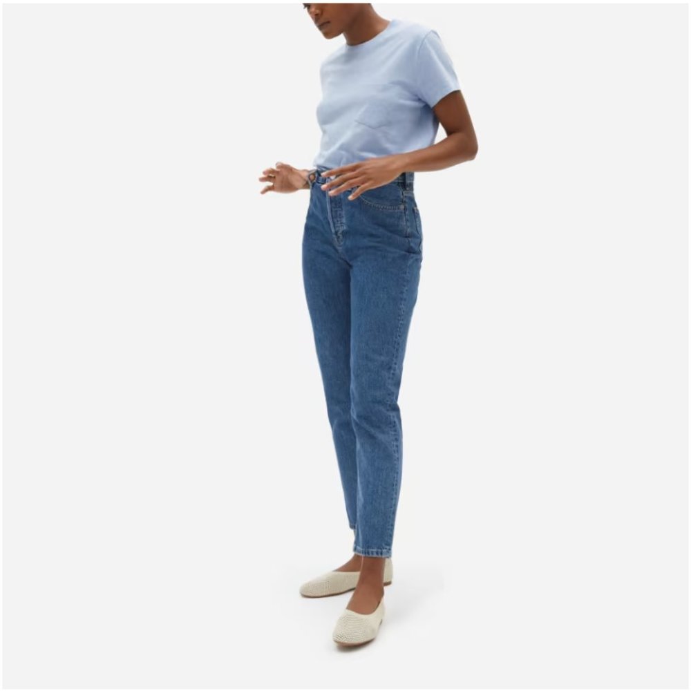 The Organic Cotton Box-Cut Pocket Tee Light Blue Heather